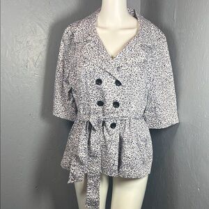 Grass Collection Monochrome Leopard Print Top/Jacket